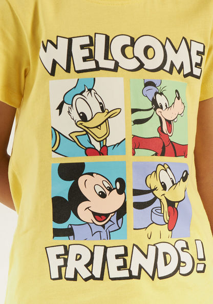 Disney Mickey Mouse and Friends Print Crew Neck T-shirt-T Shirts-image-2