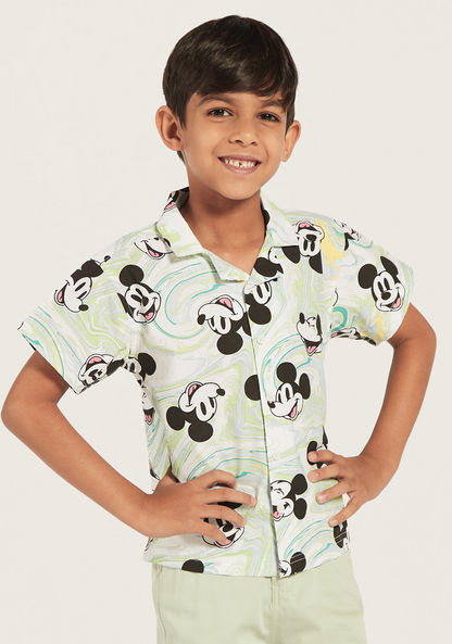 Disney All-Over Mickey Mouse Print Shirt with Short Sleeves-Shirts-image-0