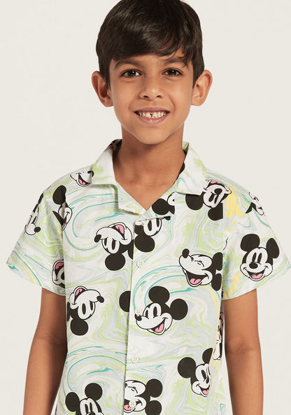 Disney All-Over Mickey Mouse Print Shirt with Short Sleeves-Shirts-image-2