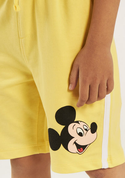 Disney Mickey Mouse Print Shorts with Drawstring Closure and Pockets-Shorts-image-2