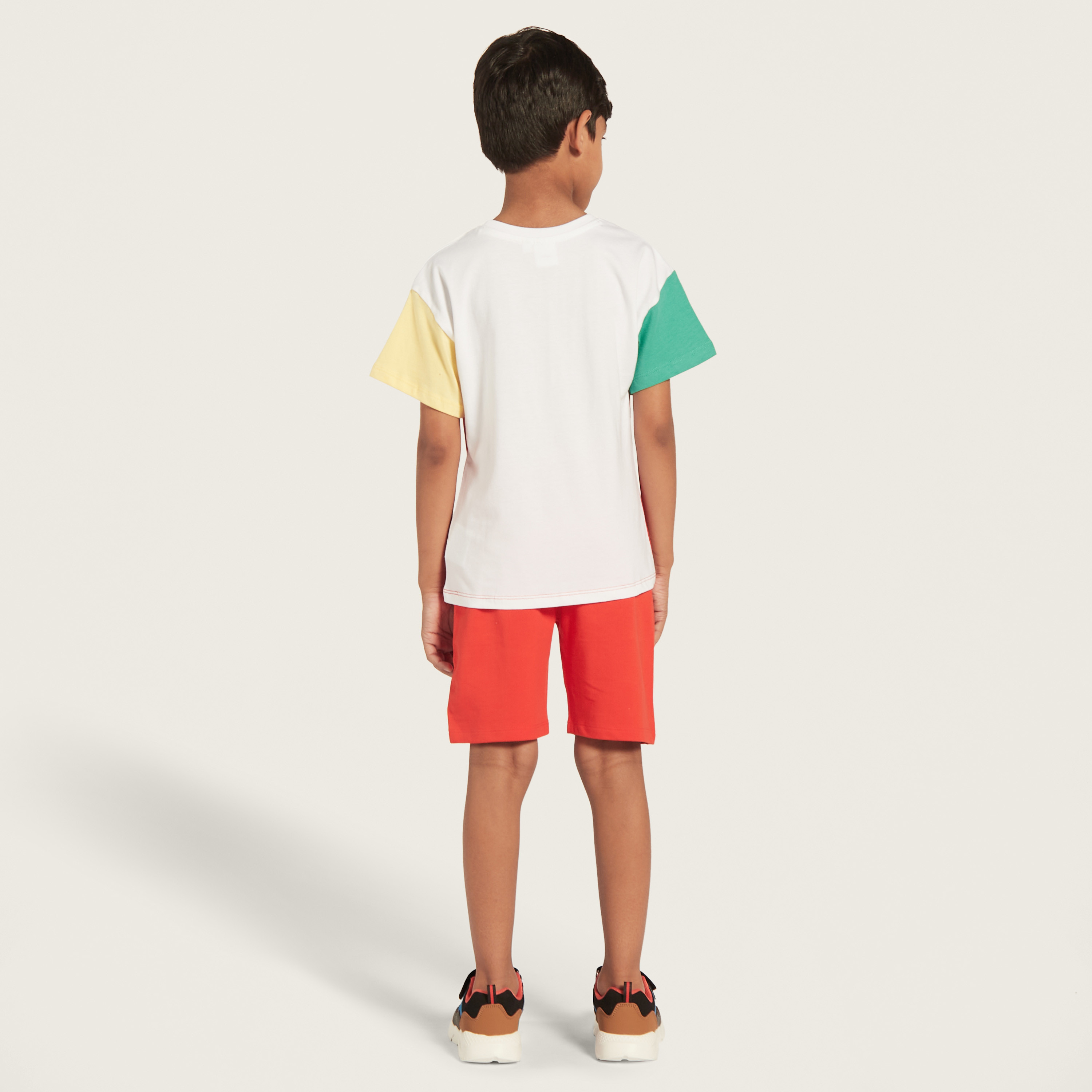 Disney Mickey Mouse Print T-shirt and Shorts Set-boys-clothing-setsandcoords-image-5