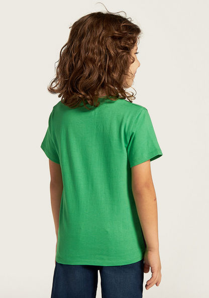 Hulk Print Crew Neck T-shirt with Short Sleeves-T Shirts-image-3