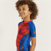 Spider-Man Print Swimsuit with Round Neck and Short Sleeves-Swimwear-thumbnail-2