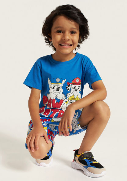 PAW Patrol Print Crew Neck T-shirt with Short Sleeves-T Shirts-image-0