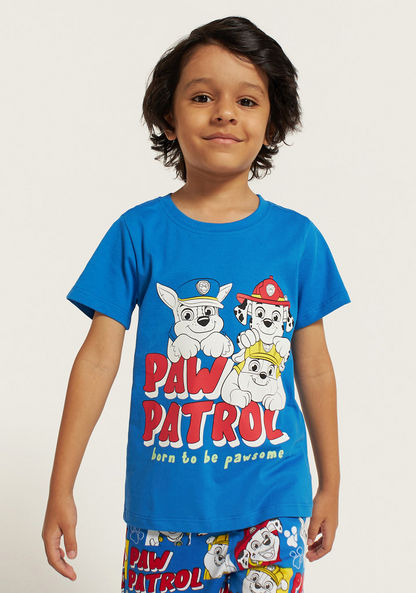 PAW Patrol Print Crew Neck T-shirt with Short Sleeves-T Shirts-image-1