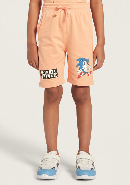 SEGA Sonic The Hedgehog Print T-shirt and Shorts Set-Clothes Sets-image-2