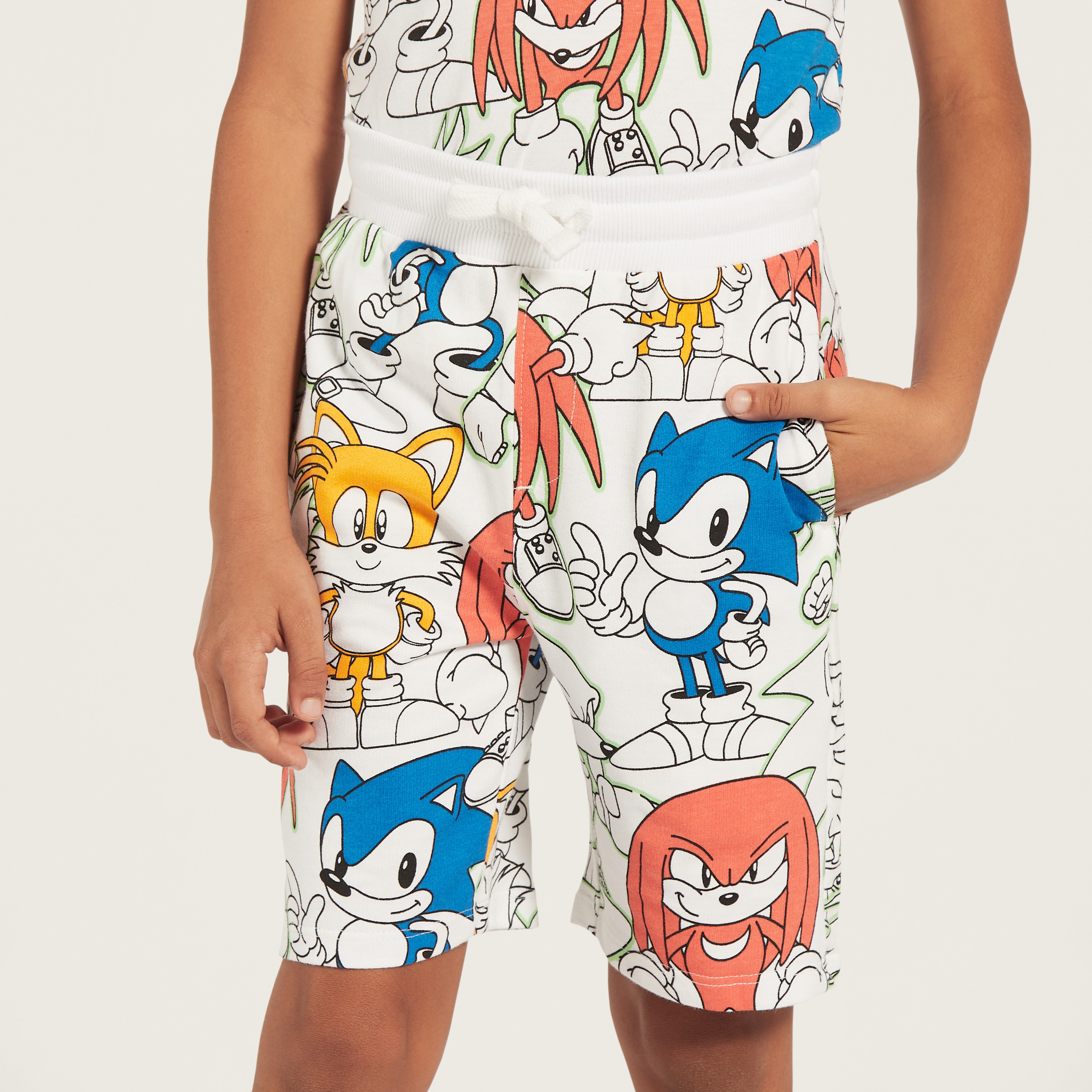 SEGA Sonic the Hedgehog Print T-shirt and Shorts Set-boys-clothing-setsandcoords-image-4