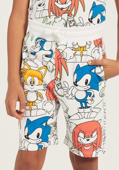 SEGA Sonic the Hedgehog Print T-shirt and Shorts Set-Clothes Sets-image-3