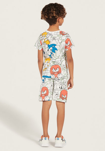 SEGA Sonic the Hedgehog Print T-shirt and Shorts Set-Clothes Sets-image-4