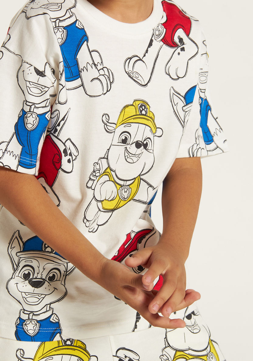 All-Over Paw Patrol Print T-shirt and Shorts Set-Clothes Sets-image-3