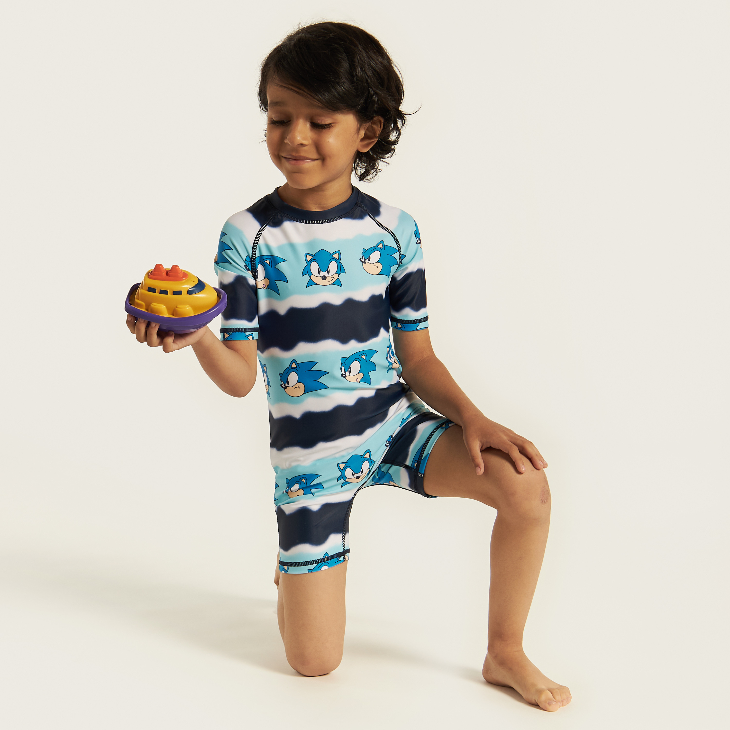 SEGA Sonic The Hedgehog Print Swimsuit-baby-boys-clothing-swimwear-image-1
