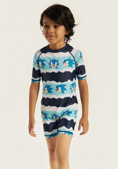 SEGA Sonic The Hedgehog Print Swimsuit-Swimwear-image-1