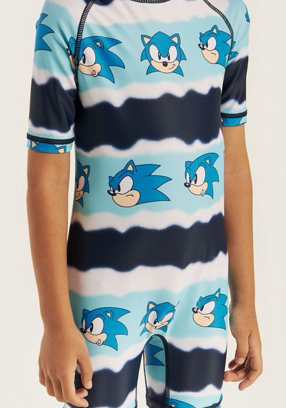 SEGA Sonic The Hedgehog Print Swimsuit-Swimwear-image-2