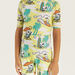 All-Over Peanuts Print Swimsuit with Raglan Sleeves-Swimwear-thumbnailMobile-2