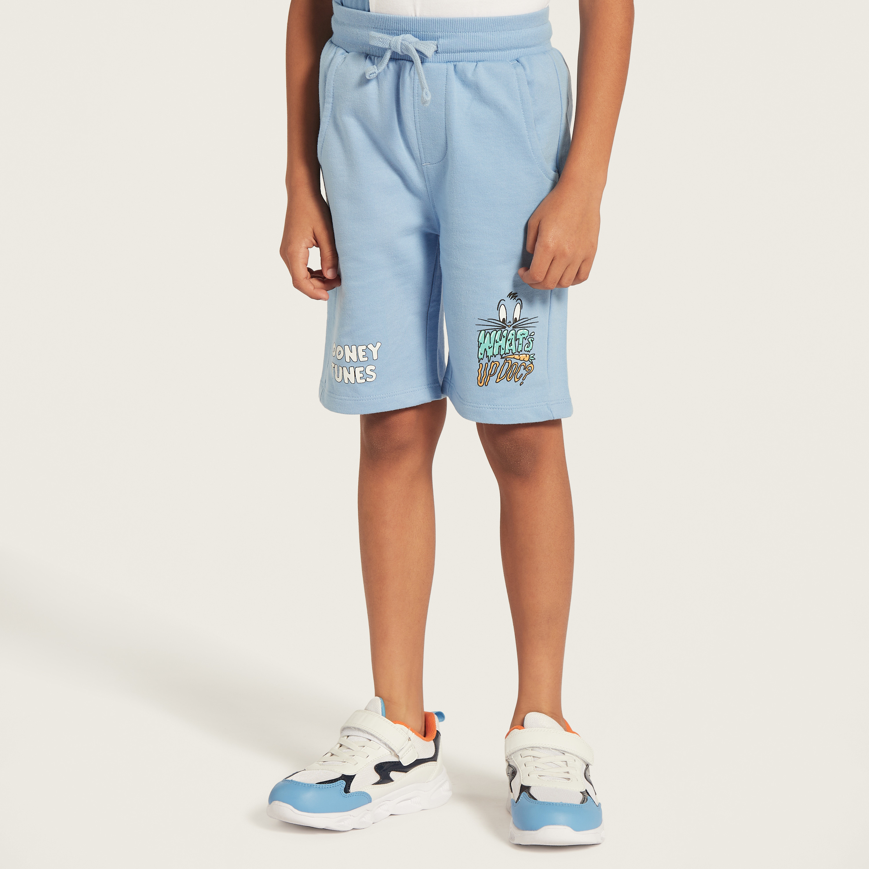 Looney Tunes Print Shorts with Pockets-baby-boys-clothing-bottoms-shorts-image-2