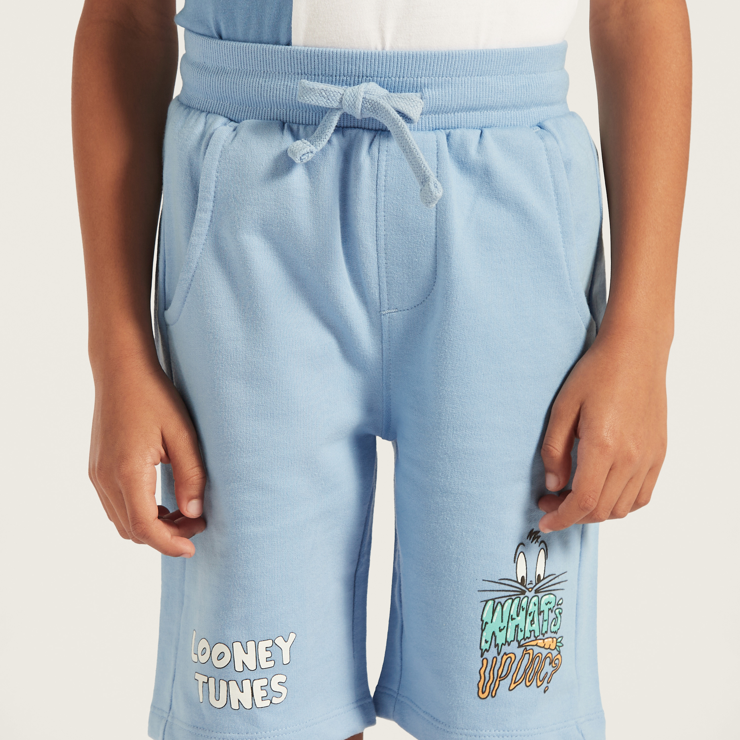 Looney Tunes Print Shorts with Pockets-baby-boys-clothing-bottoms-shorts-image-3