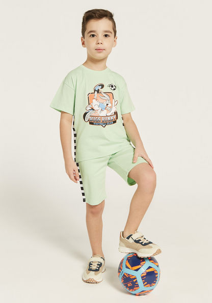 Bugs Bunny Print T-shirt and Shorts Set-Clothes Sets-image-0