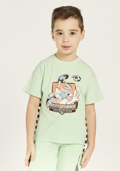 Bugs Bunny Print T-shirt and Shorts Set-Clothes Sets-image-1