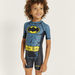 Batman Print Swimsuit with Round Neck and Short Sleeves-Swimwear-thumbnailMobile-2