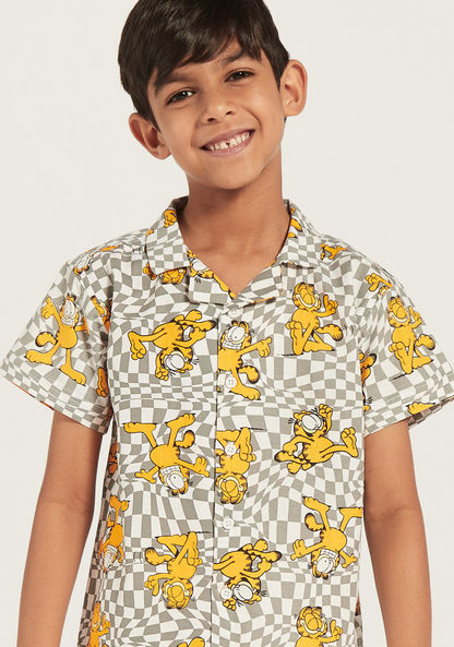 All-Over Garfield Print Shirt with Short Sleeves-Shirts-image-2
