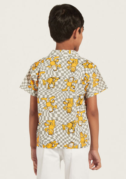 All-Over Garfield Print Shirt with Short Sleeves-Shirts-image-3