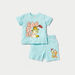 Garfield Print Round Neck Sleeves T-shirt and Elasticated Shorts Set-Clothes Sets-thumbnailMobile-0