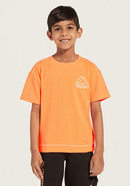 Kappa Logo Print T-shirt with Crew Neck and Short Sleeves-T Shirts-image-0