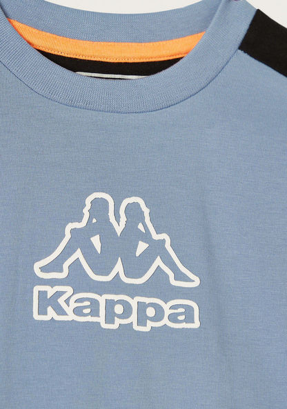 Kappa Logo Print Cut and Sew T-shirt with Short Sleeves-Tops-image-1