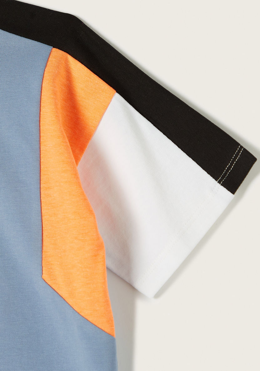 Kappa Logo Print Cut and Sew T-shirt with Short Sleeves-Tops-image-2