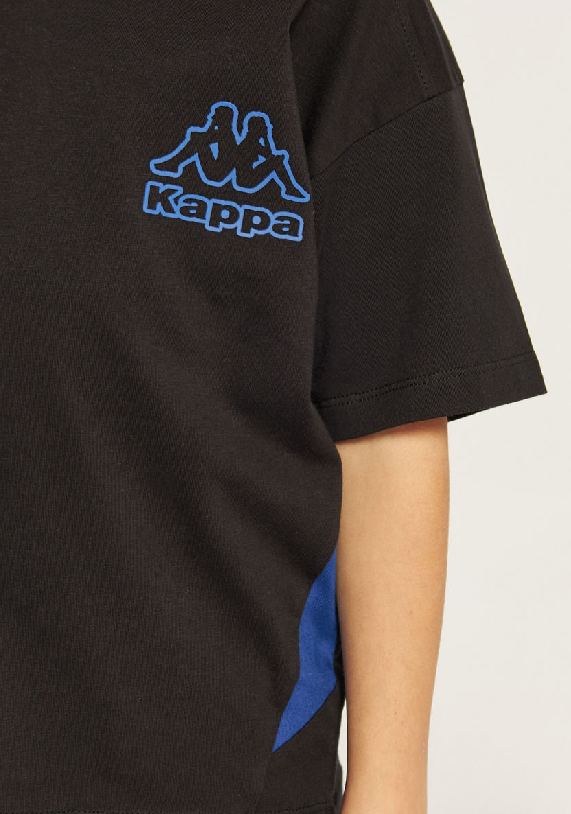 Kappa Graphic Print T-shirt with Short Sleeves and Round Neck-T Shirts-image-2