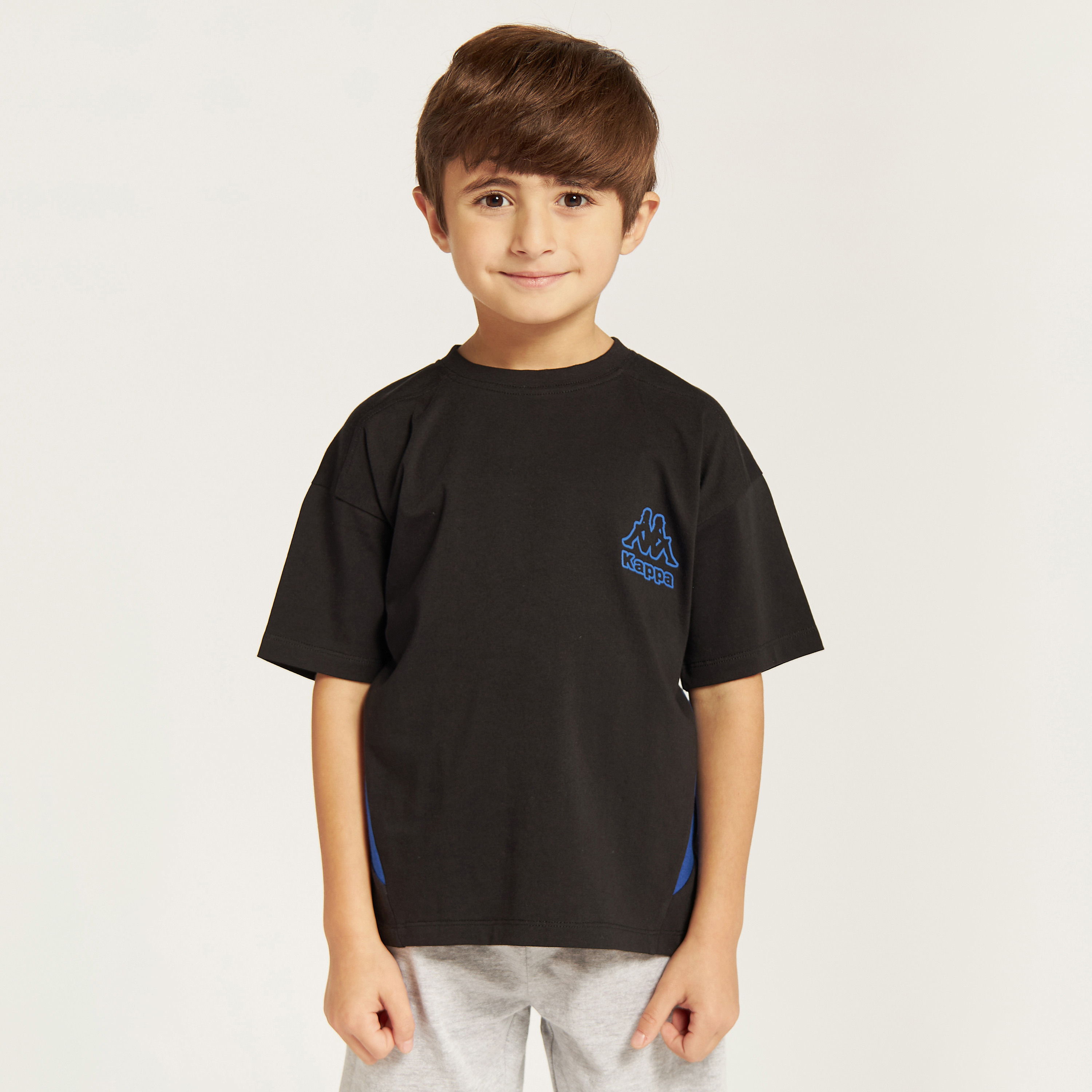 Kappa Graphic Print T-shirt with Short Sleeves and Round Neck-sports-boys-clothing-tops-image-4