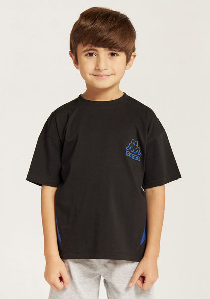 Kappa Graphic Print T-shirt with Short Sleeves and Round Neck-Tops-image-3