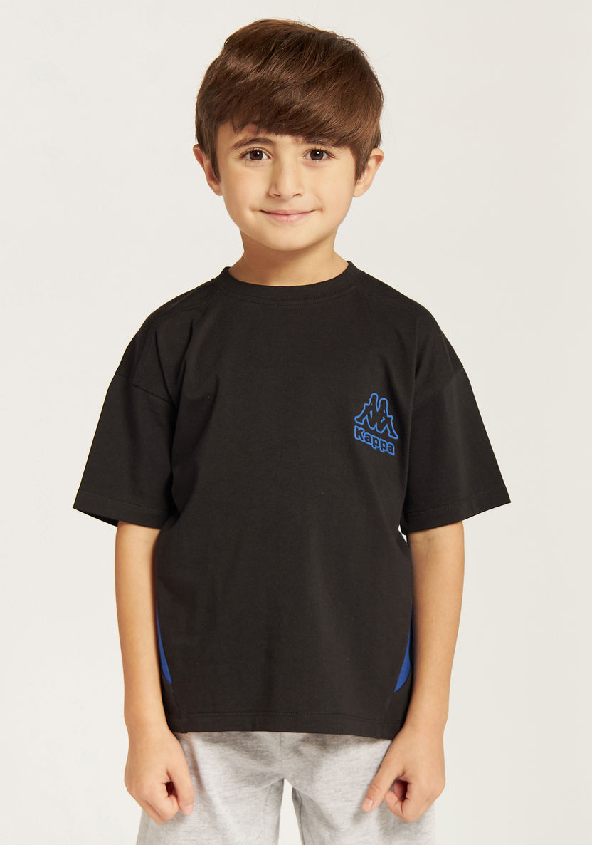 Kappa Graphic Print T-shirt with Short Sleeves and Round Neck-T Shirts-image-3