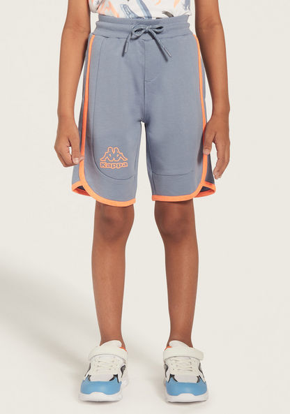 Kappa Logo Print Shorts with Drawstring Closure and Pockets-Shorts-image-1