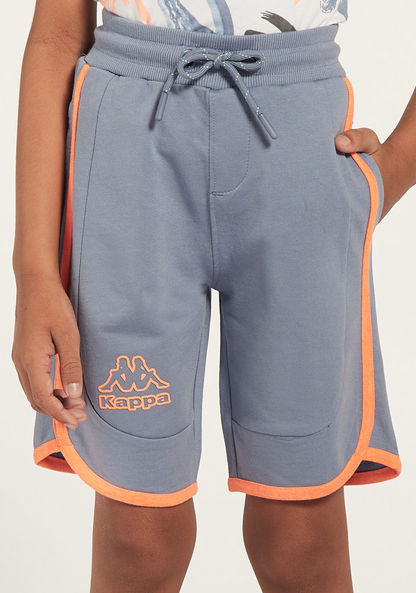 Kappa Logo Print Shorts with Drawstring Closure and Pockets-Shorts-image-2