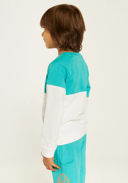 Kappa Logo Print Sweatshirt with Round Neck and Long Sleeves-Tops-image-2