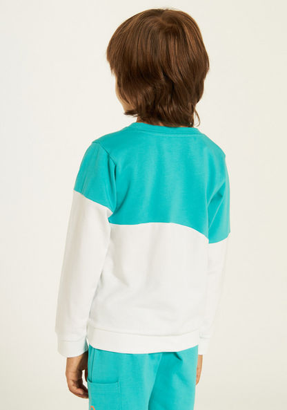 Kappa Logo Print Sweatshirt with Round Neck and Long Sleeves-Tops-image-3