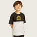 Kappa Logo Print Colourblock Round Neck T-shirt and Shorts Set-Clothes Sets-thumbnailMobile-1