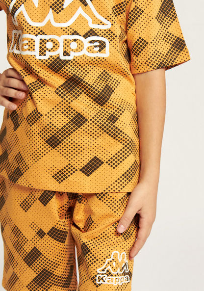 Kappa All-Over Print T-shirt and Shorts Set-Clothes Sets-image-4