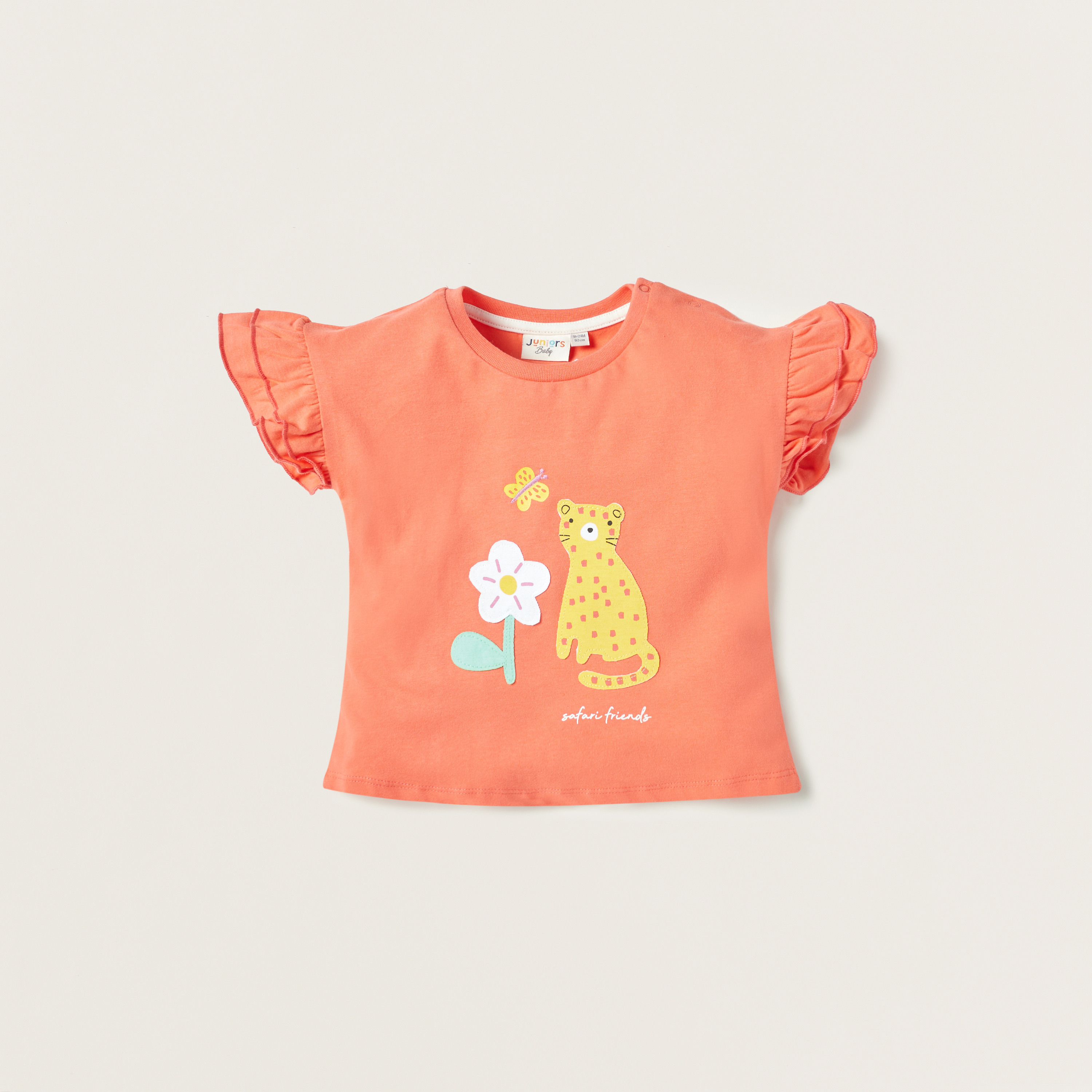 Juniors Printed Round Neck T-shirt - Set of 2-baby-girls-clothing-tshirts-image-3