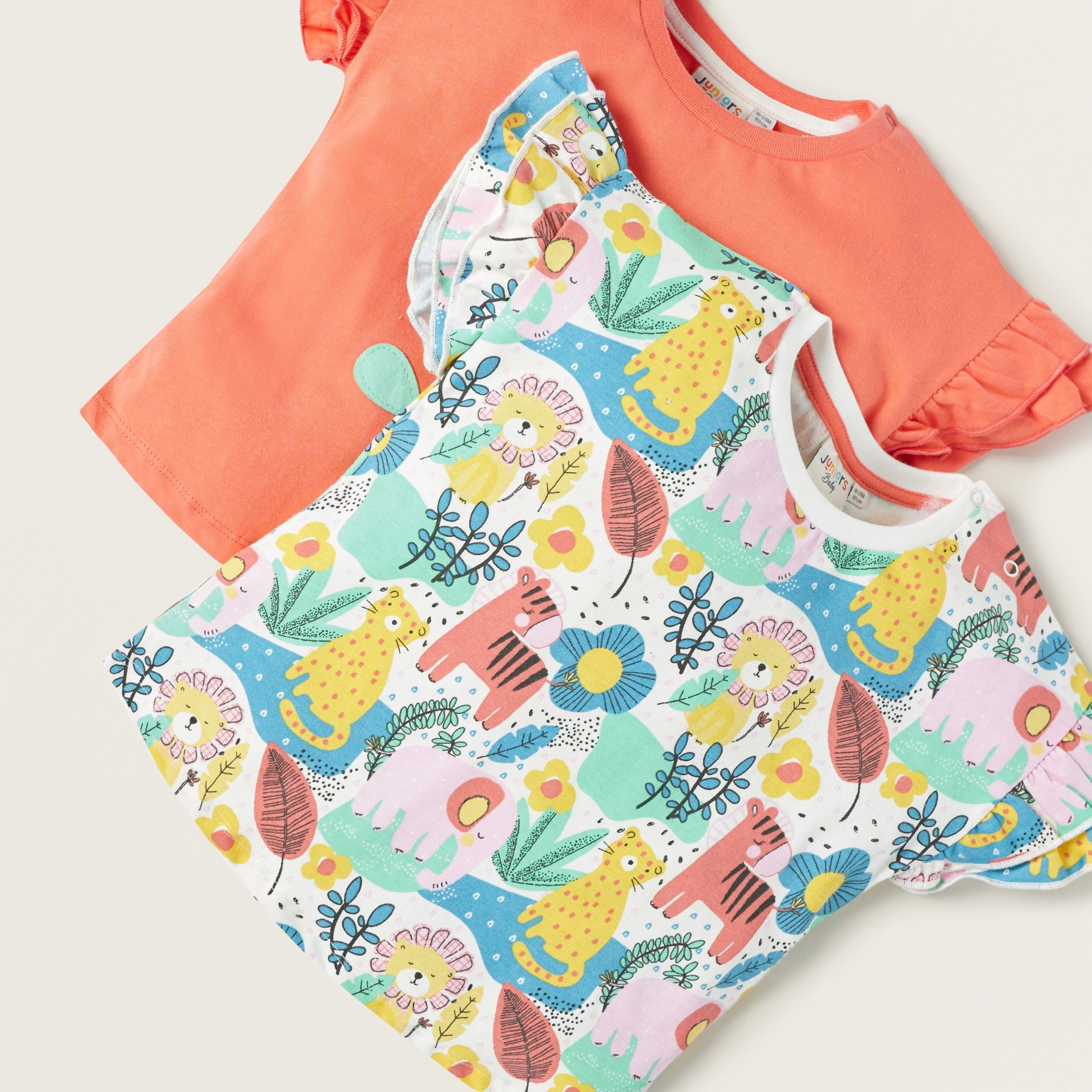 Juniors Printed Round Neck T-shirt - Set of 2-baby-girls-clothing-tshirts-image-5