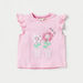 Juniors Floral Print T-shirt with Ruffle Detail - Set of 2-T Shirts-thumbnail-1