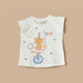 Juniors Printed Top with Ruffle Sleeves-T Shirts-thumbnail-0