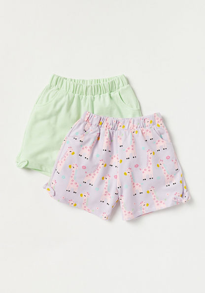 Juniors Assorted Shorts with Elasticated Waistband - Set of 2-Shorts-image-0