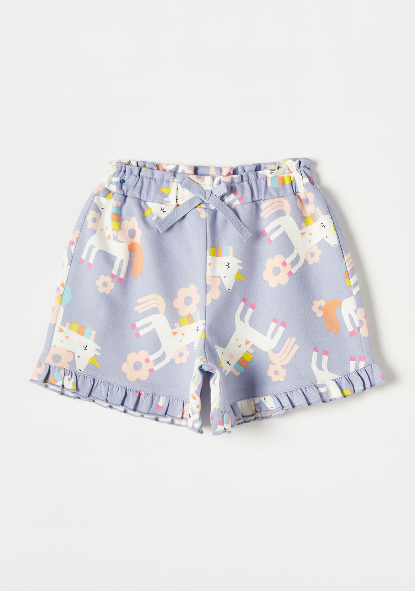 Juniors All-Over Unicorn Print Shorts-Shorts-image-0