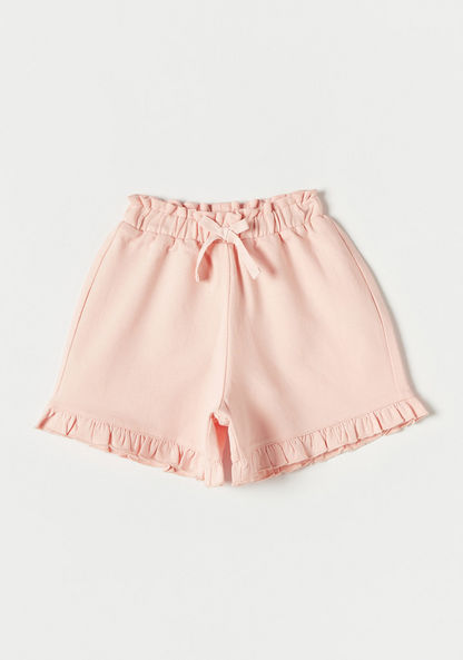 Juniors Solid Shoes with Frill Detail-Shorts-image-0