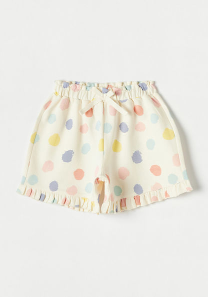 Juniors All-Over Print Shorts with Bow Detail-Shorts-image-0
