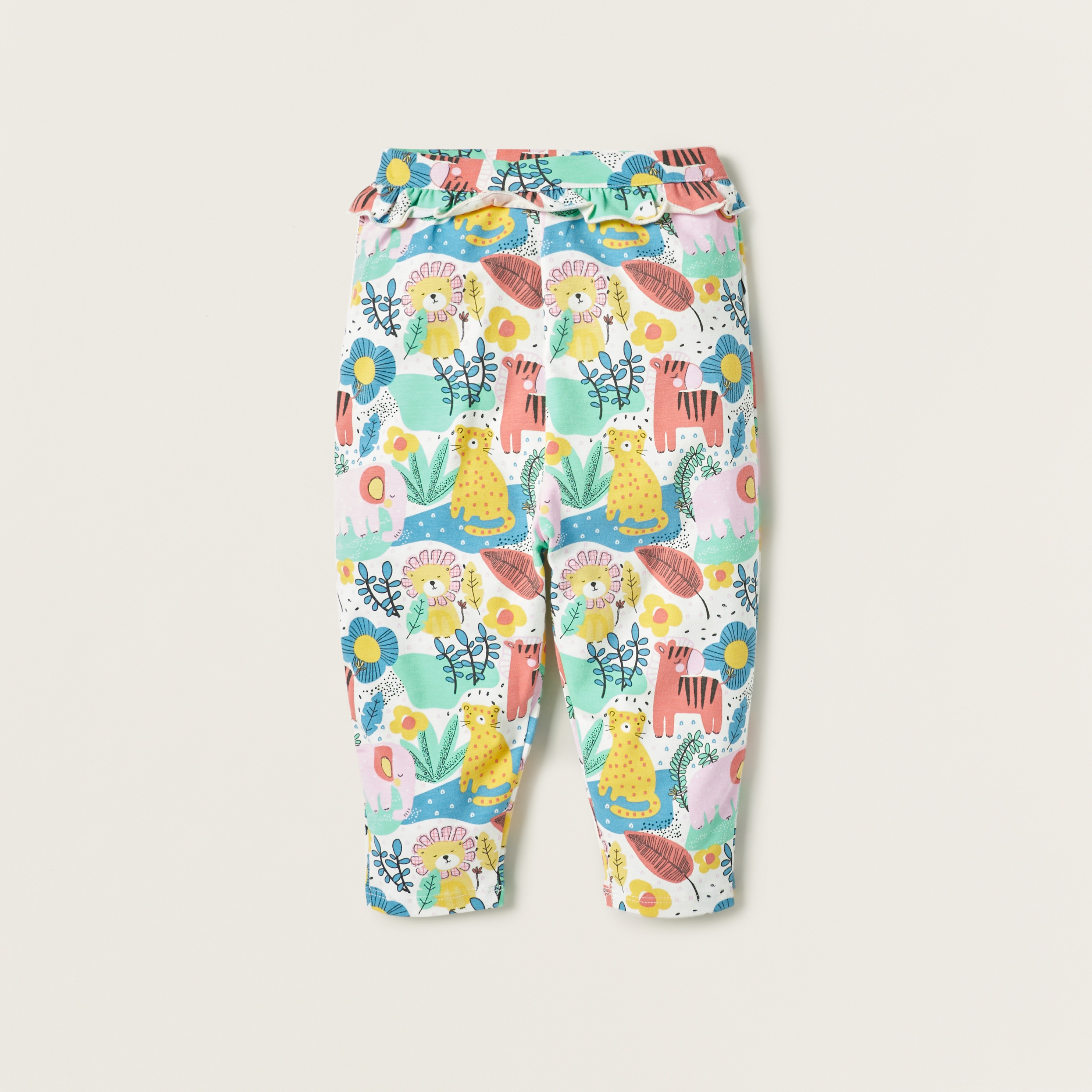 Juniors Printed Leggings with Frill Detail - Set of 2-baby-girls-clothing-bottoms-leggings-image-3