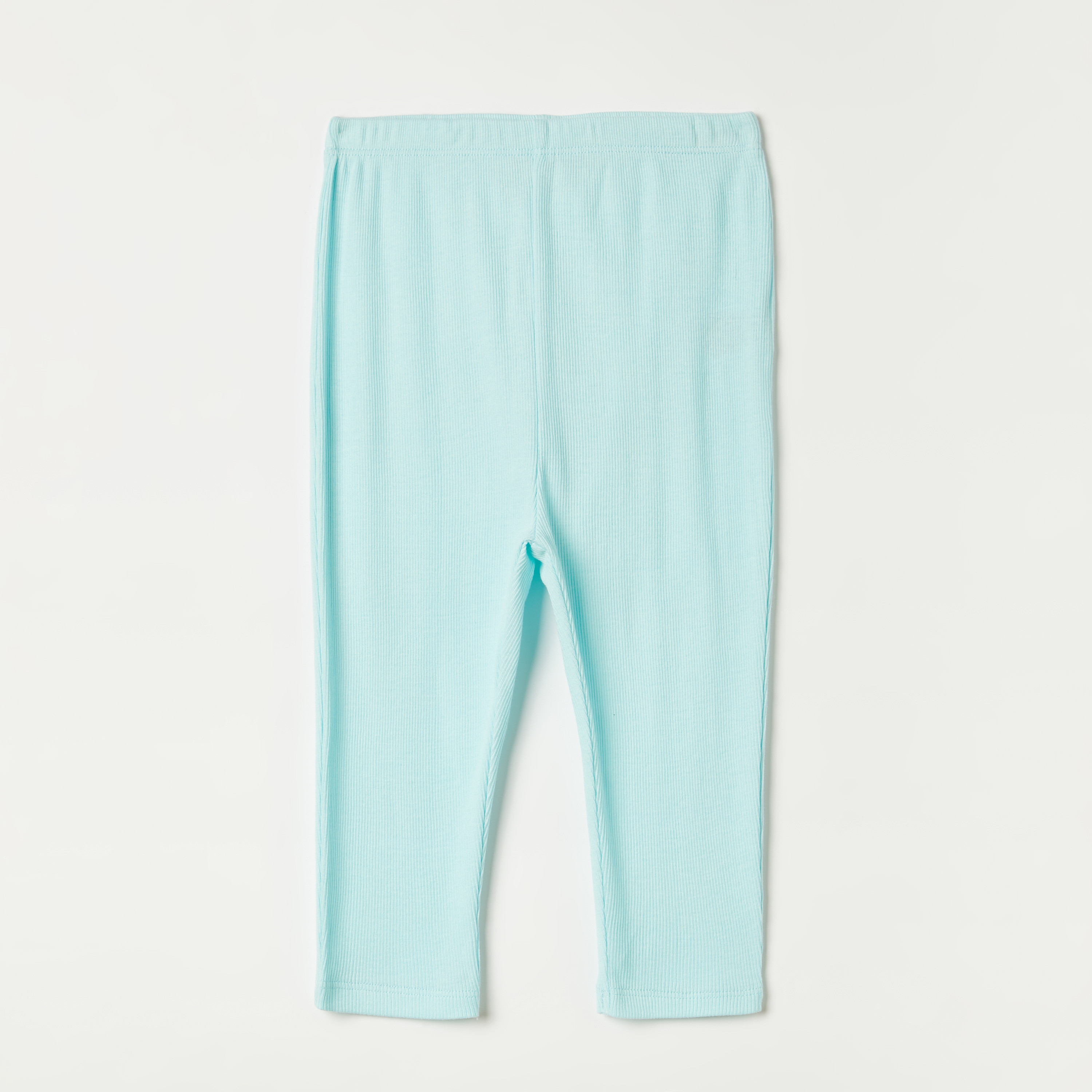 Juniors Textured Leggings with Elasticated Waistband-baby-girls-clothing-bottoms-leggings-image-1