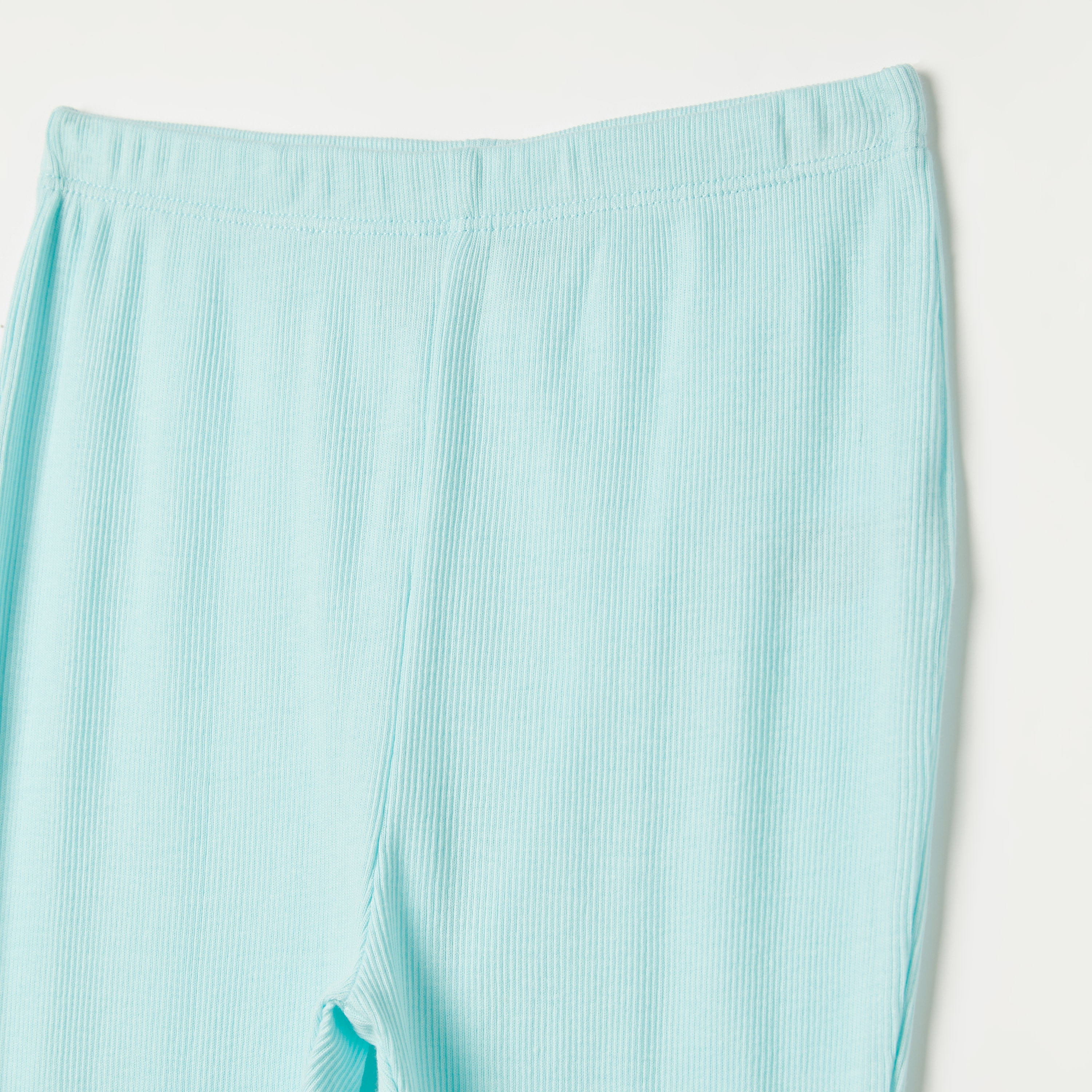 Juniors Textured Leggings with Elasticated Waistband-baby-girls-clothing-bottoms-leggings-image-2